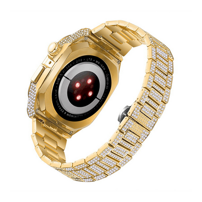 [3 colors available with integrated case] Luxury crystal band [Apple Watch]