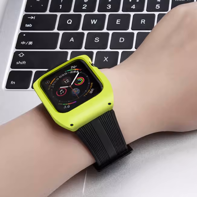 [All 5 colors available with integrated case] Active Guard Silicone Band [Apple Watch]