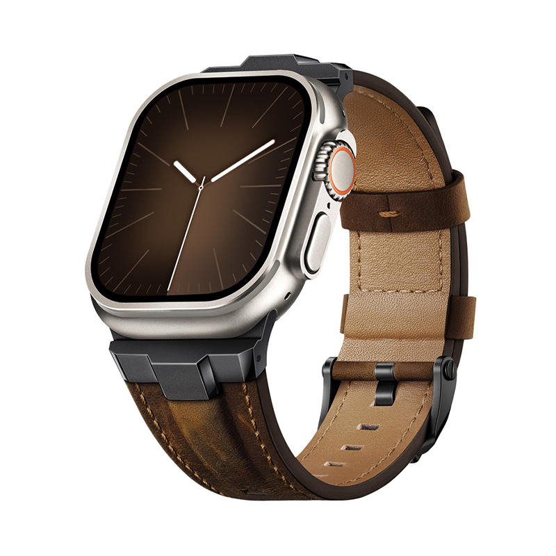 【重厚スタイル】メタルエッジレザーバンド【アップルウォッチ】