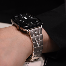 [Silver Crown] V-Line Crystal Metal Band [Apple Watch]