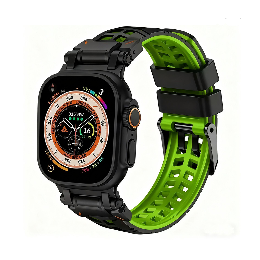 【通気性抜群】ダブルホールシリコンバンド【アップルウォッチ】