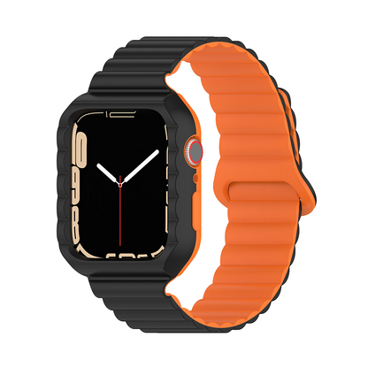 [18 colors available] Magnetic case integrated silicone band [Apple Watch]