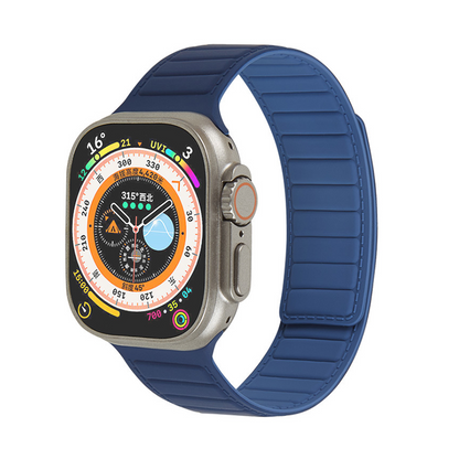 [15 colors available] Leather texture magnetic silicone band [Apple Watch]