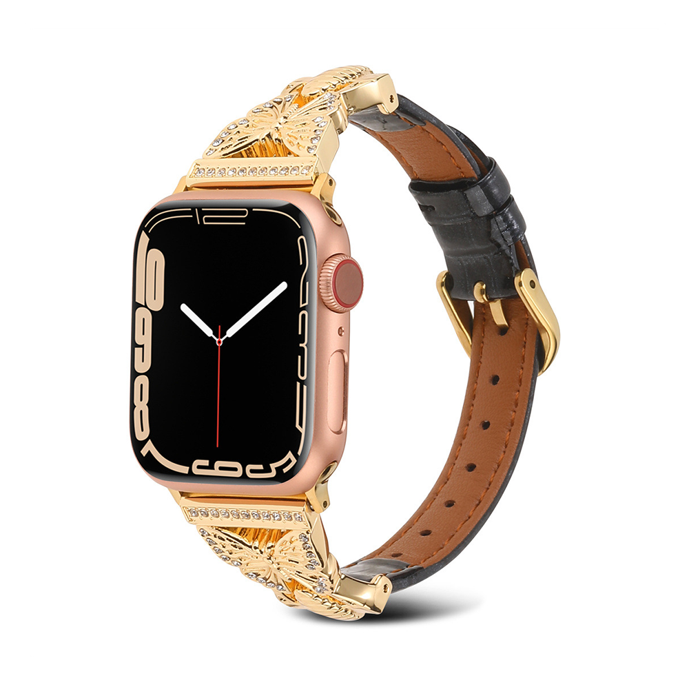 【可憐な蝶々】バタフライスリムレザーバンド【アップルウォッチ】