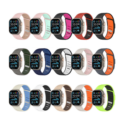 【15色展開】バイカラーベントシリコンバンド【アップルウォッチ】