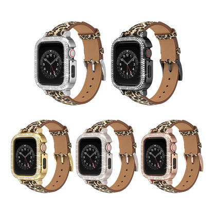 [5 colors available with integrated case] Leopard Luxury Band [Apple Watch]