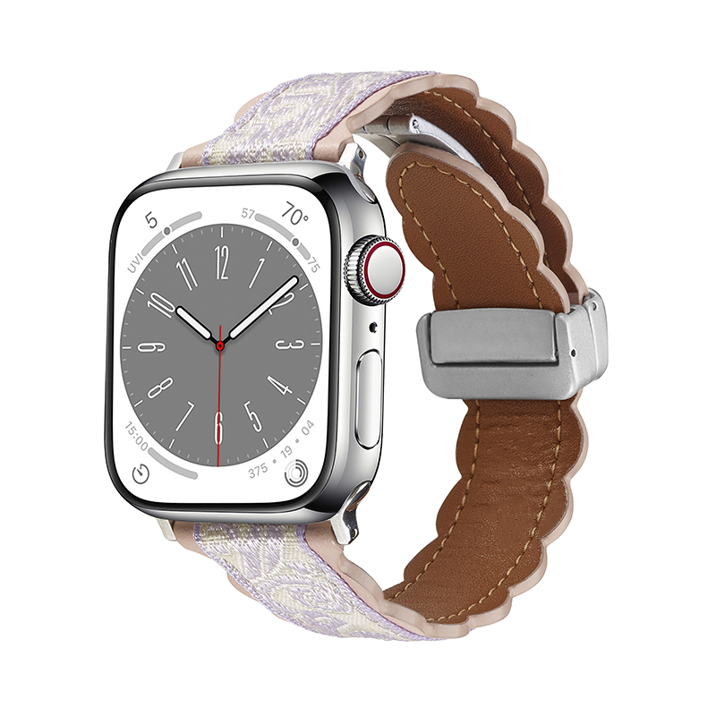 [4 colors available] Needlework leather band [Apple Watch]