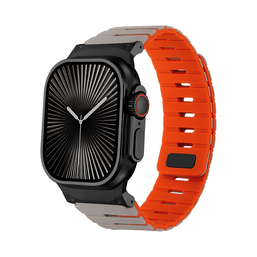 【しっかりフィット】マグネットロックシリコンバンド【アップルウォッチ】