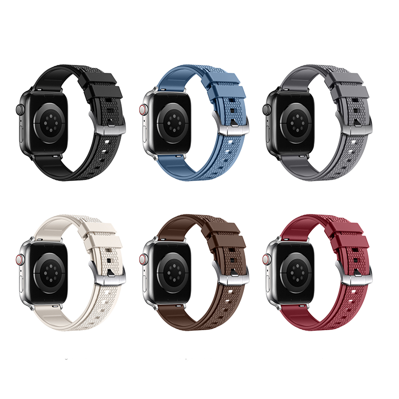 【色褪せしにくい】スポーツフレックスラバーバンド【アップルウォッチ】