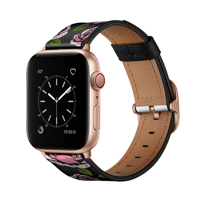 [4 colors available] Pattern printed leather band [Apple Watch]