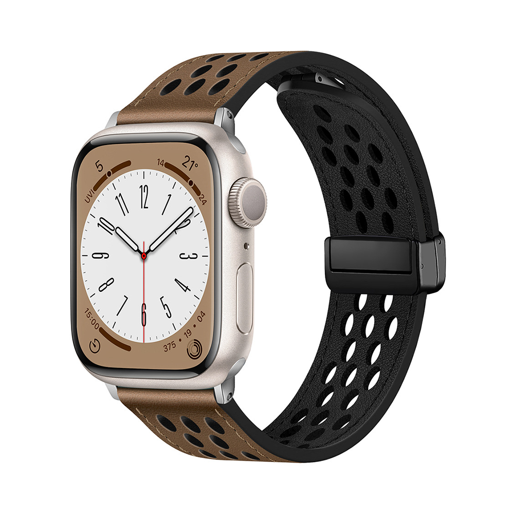 【蒸れにくい】マグエアフローレザーバンド【アップルウォッチ】