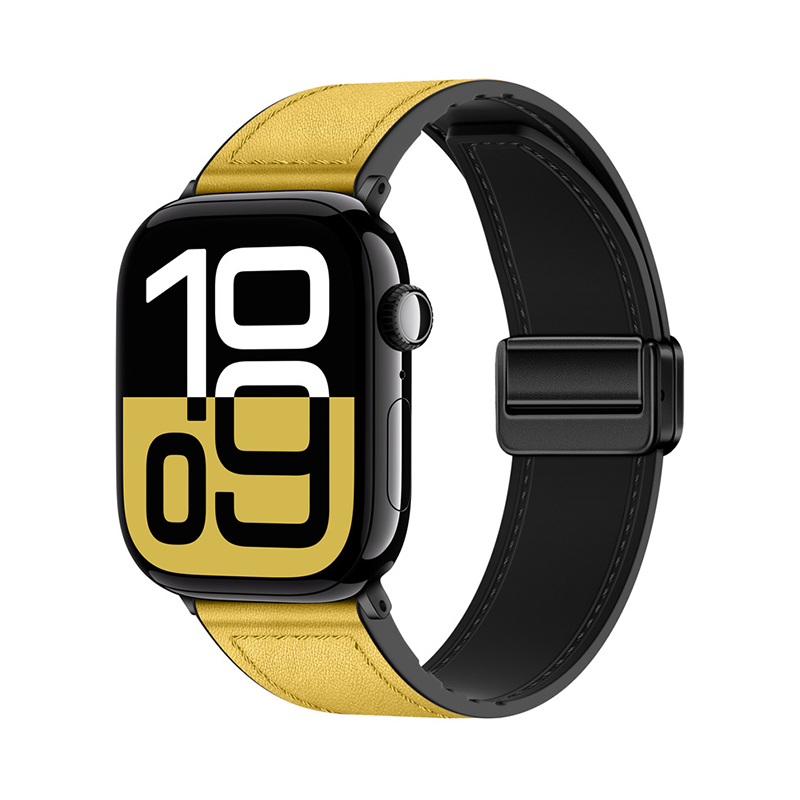 [40 colors available] Silicone Leather Magnetic Band [Apple Watch]