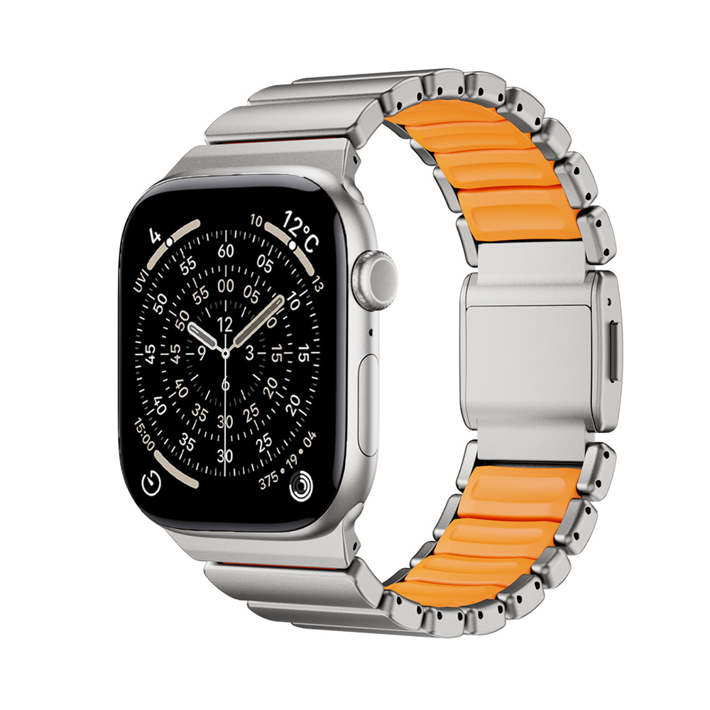 【新感覚デザイン】ツイストラバーチタンバンド【アップルウォッチ】