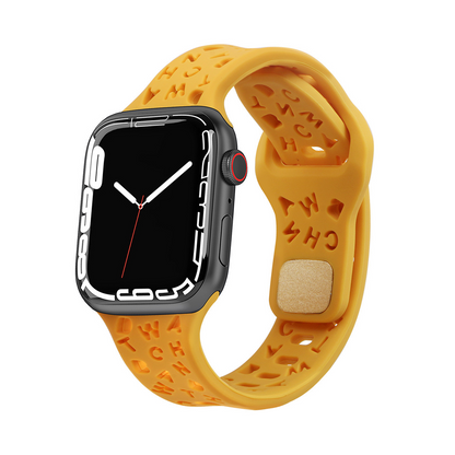 [11 colors available] Typographic silicone band [Apple Watch]