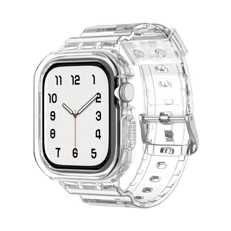 【Series 10/11対応】オールクリアTPU一体型バンド【アップルウォッチ】