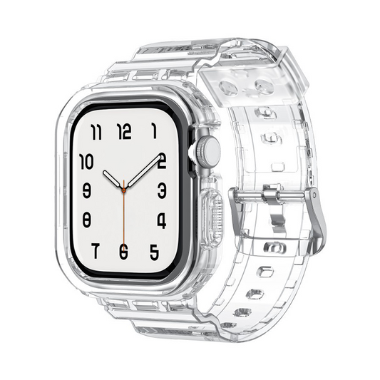 【Series 10/11対応】オールクリアTPU一体型バンド【アップルウォッチ】