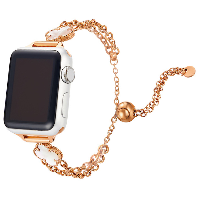 【大人可愛い】クローバーチェーンメタルバンド【アップルウォッチ】