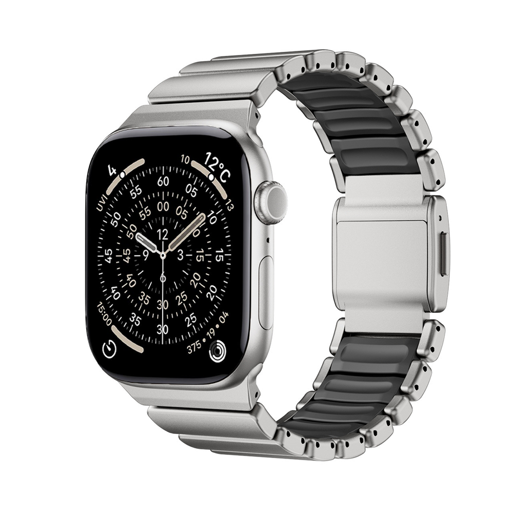 【新感覚デザイン】ツイストラバーチタンバンド【アップルウォッチ】