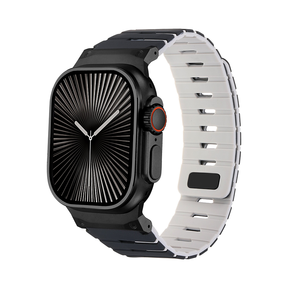 【しっかりフィット】マグネットロックシリコンバンド【アップルウォッチ】