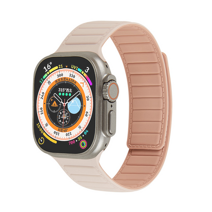 [15 colors available] Leather texture magnetic silicone band [Apple Watch]