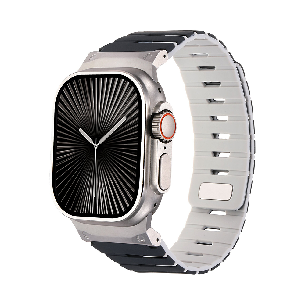 【しっかりフィット】マグネットロックシリコンバンド【アップルウォッチ】