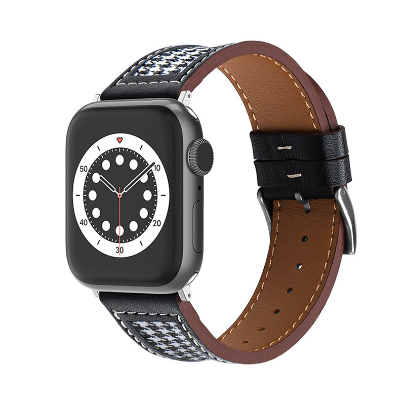 【大人の配色】キャンバスレザーミックスバンド【アップルウォッチ】