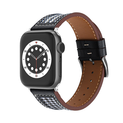 【大人の配色】キャンバスレザーミックスバンド【アップルウォッチ】