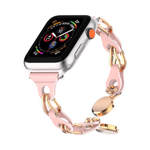 [Accessory-like] Metallic leather chain band [Apple Watch]