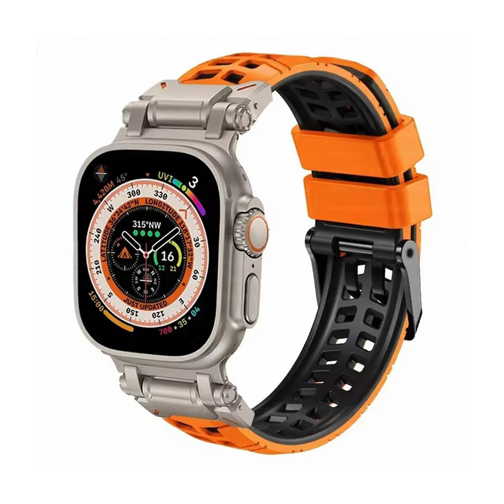 【通気性抜群】ダブルホールシリコンバンド【アップルウォッチ】