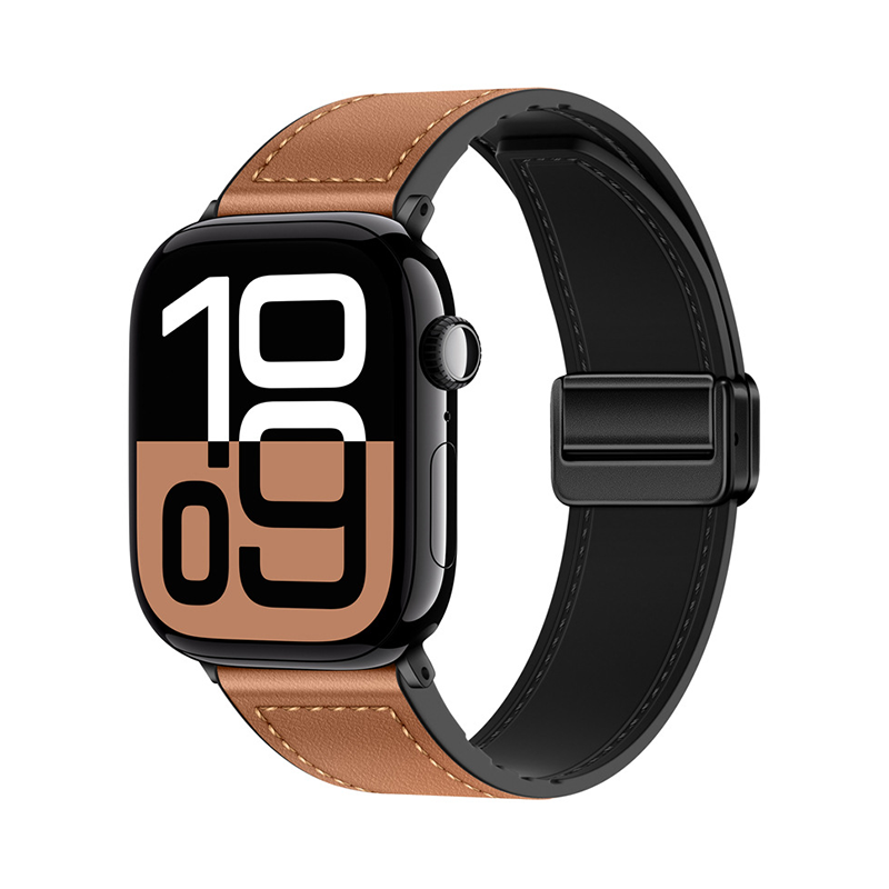[40 colors available] Silicone Leather Magnetic Band [Apple Watch]