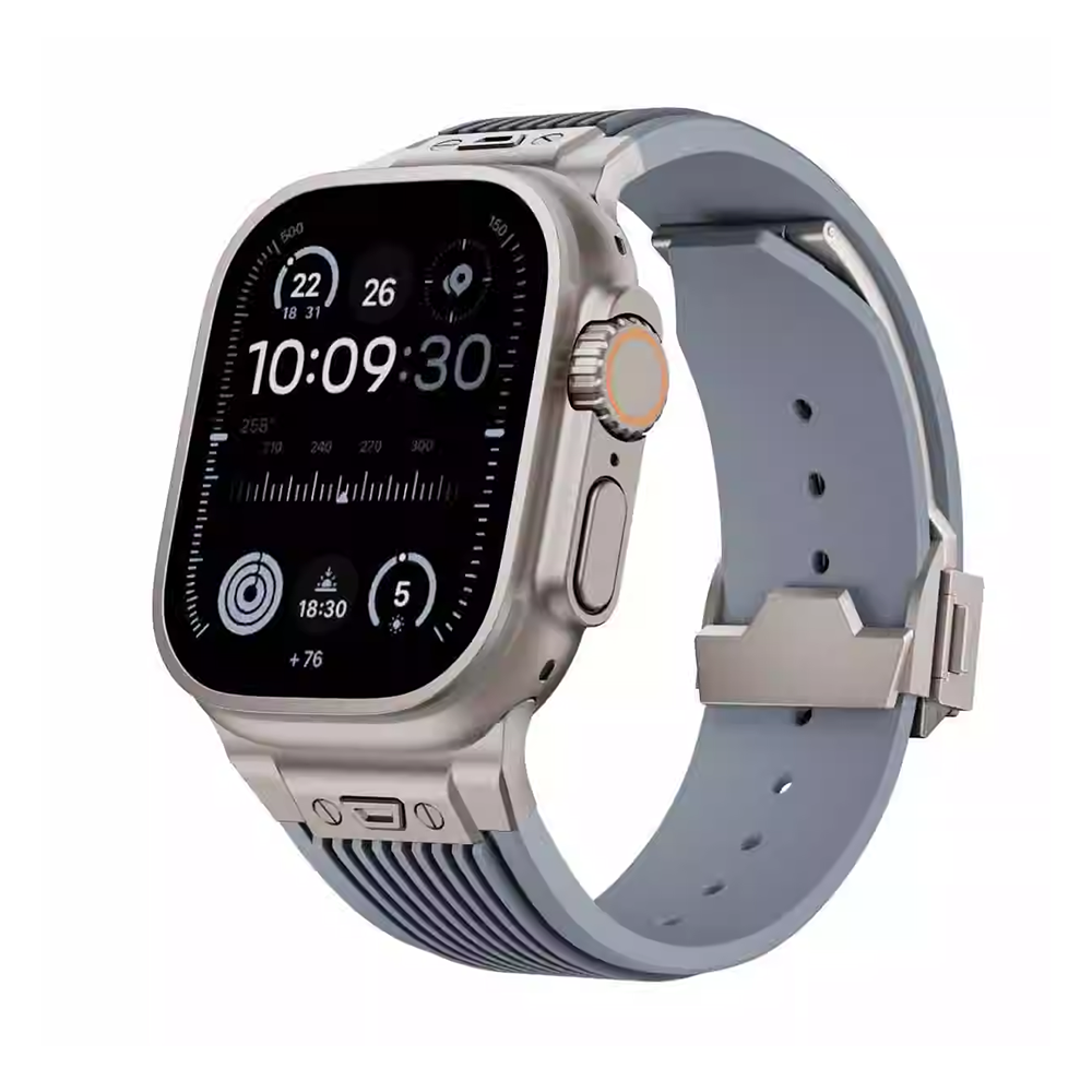 【目玉商品】メタルアクセントシリコンバンド【アップルウォッチ】