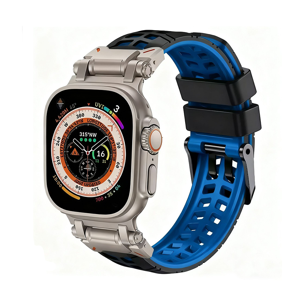 【通気性抜群】ダブルホールシリコンバンド【アップルウォッチ】