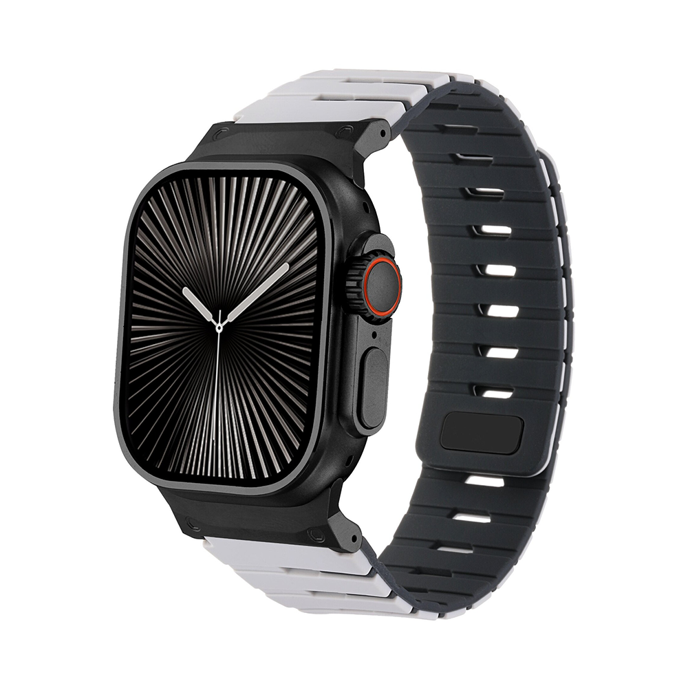 【しっかりフィット】マグネットロックシリコンバンド【アップルウォッチ】