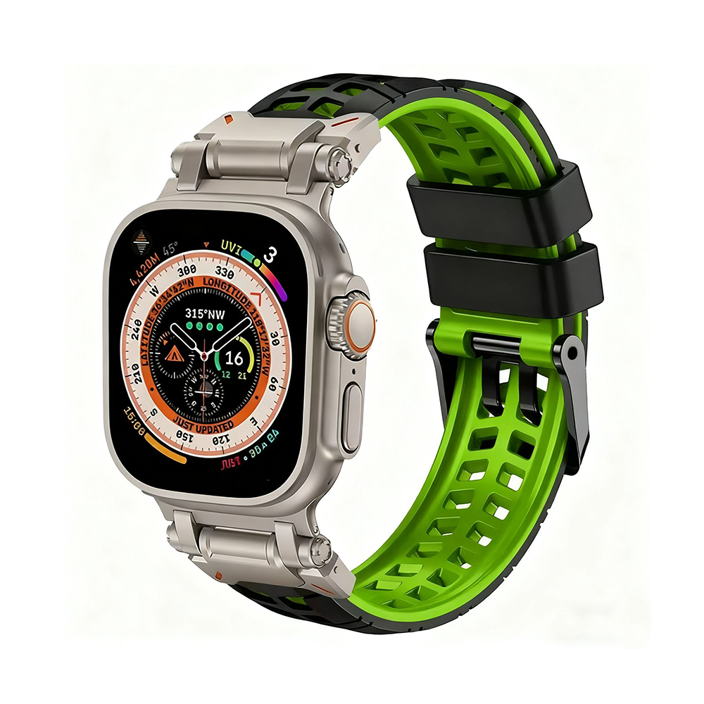 【通気性抜群】ダブルホールシリコンバンド【アップルウォッチ】