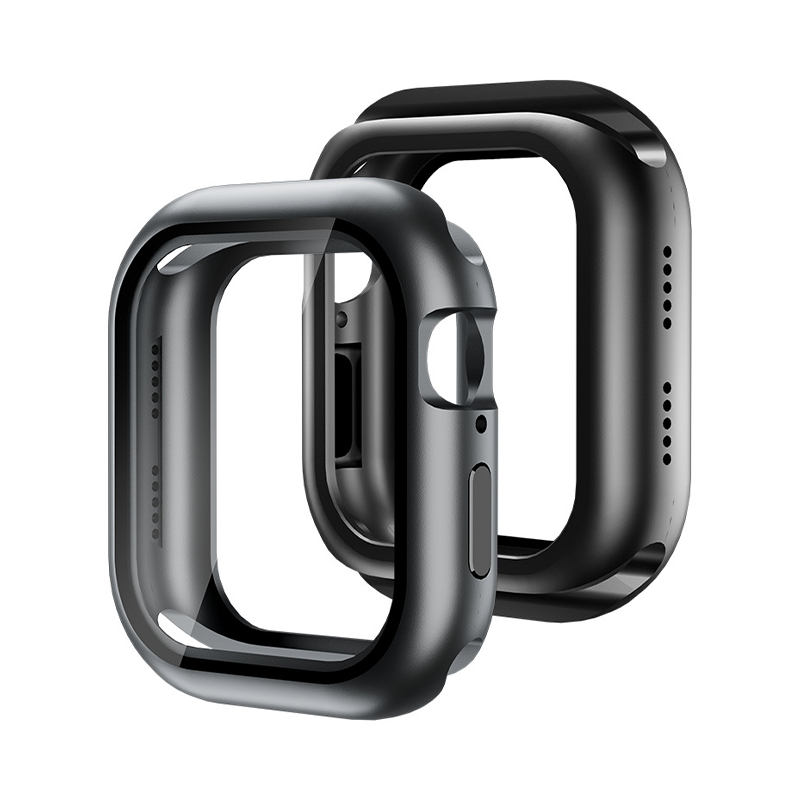 [Double-sided glass protection] Full-coverage aluminum glass case for Apple Watch