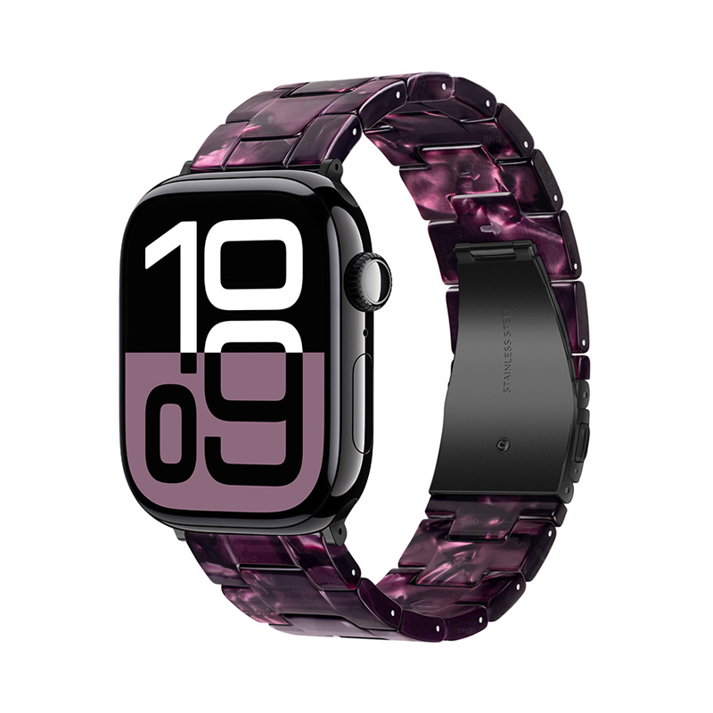 【艶めく深紫】パープルレジンリンクバンド【アップルウォッチ】