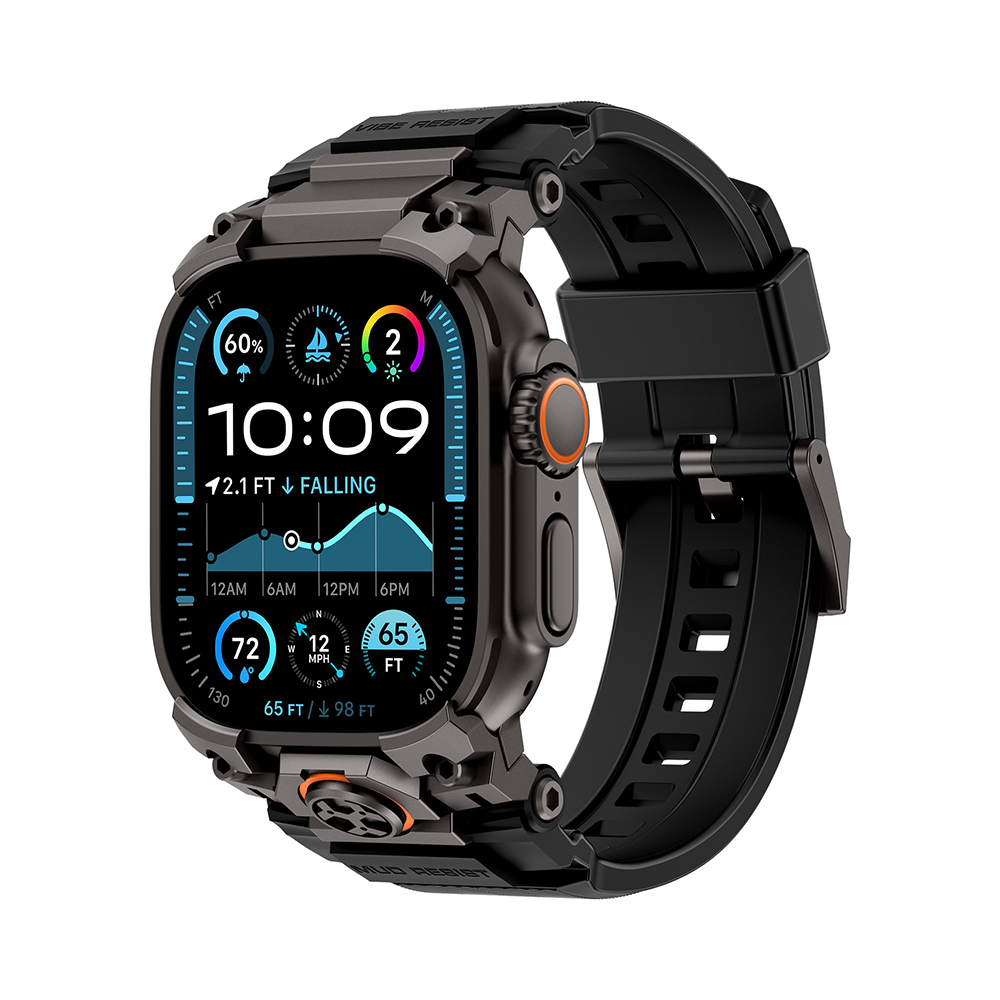 【重厚感MAX】インダストリアルシリコンバンド【アップルウォッチ】