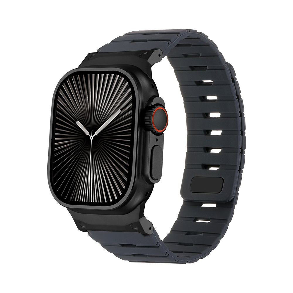 【しっかりフィット】マグネットロックシリコンバンド【アップルウォッチ】