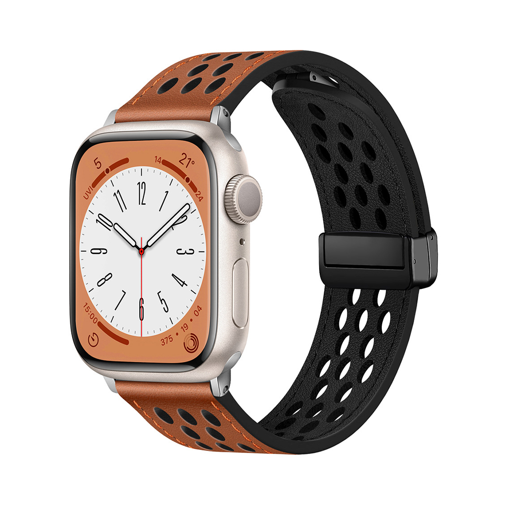 【蒸れにくい】マグエアフローレザーバンド【アップルウォッチ】