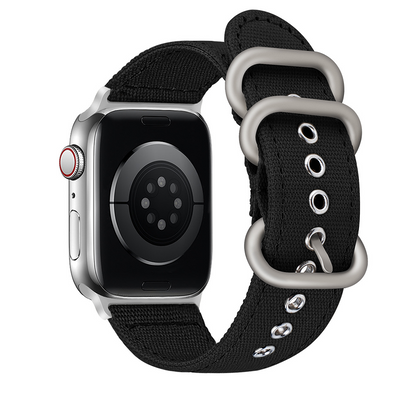 【デニム風素材】トリプルリングキャンバスバンド【アップルウォッチ】