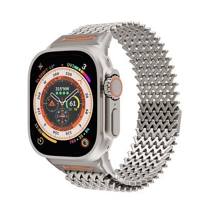 【粗めメッシュ】ジャグドメタルマグネットバンド【アップルウォッチ】