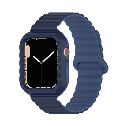 [18 colors available] Magnetic case integrated silicone band [Apple Watch]