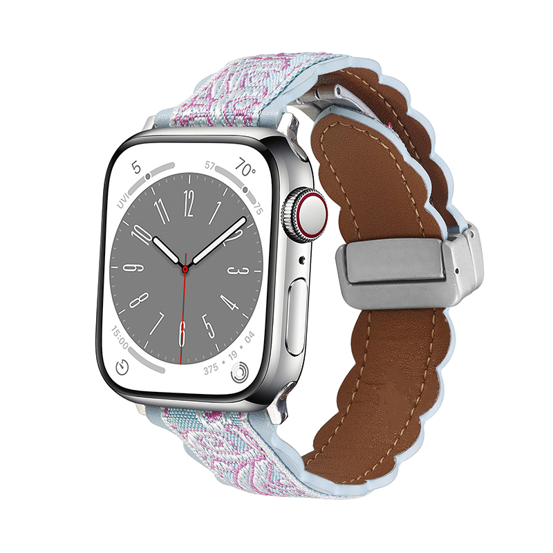 [4 colors available] Needlework leather band [Apple Watch]