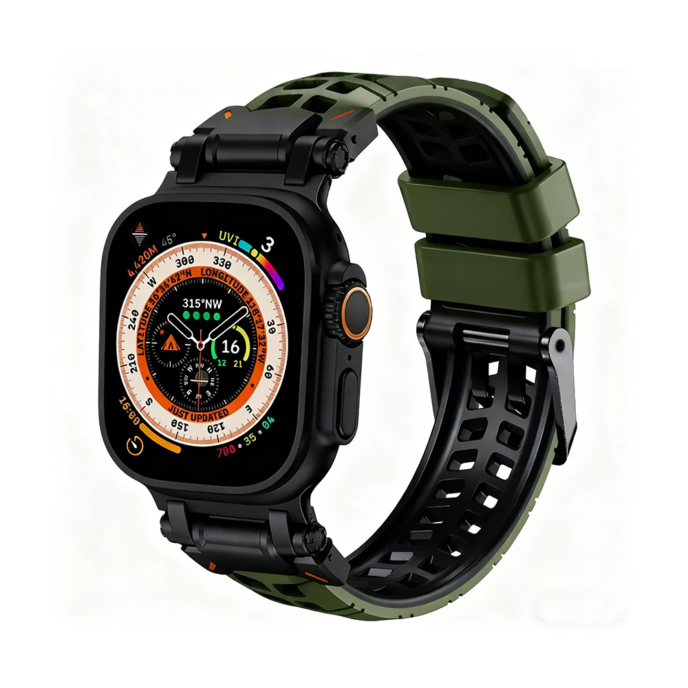 【通気性抜群】ダブルホールシリコンバンド【アップルウォッチ】