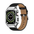 [Integrated Case] ​​Leather Stainless Steel Case Band [Apple Watch]