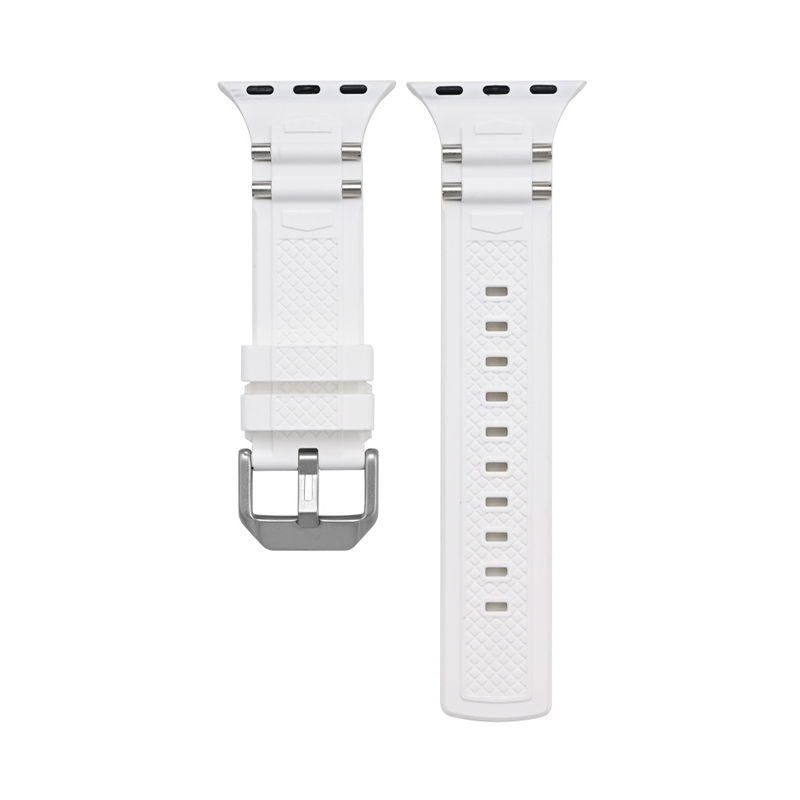 【汗でも快適】メタルパーツシリコンバンド【アップルウォッチ】