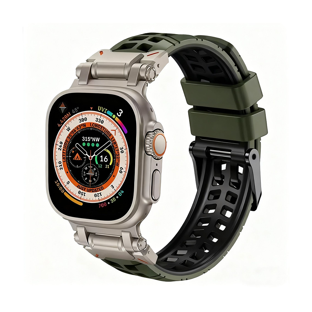 【通気性抜群】ダブルホールシリコンバンド【アップルウォッチ】