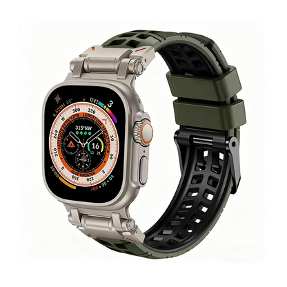 【通気性抜群】ダブルホールシリコンバンド【アップルウォッチ】