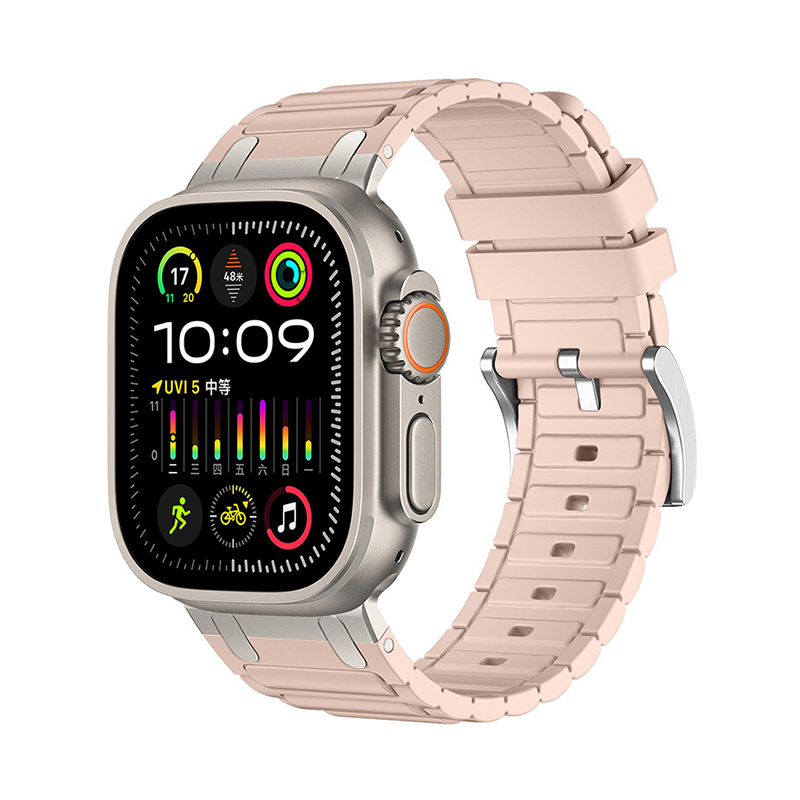 [Simple Modern] Metal Link Silicone Band [Apple Watch]