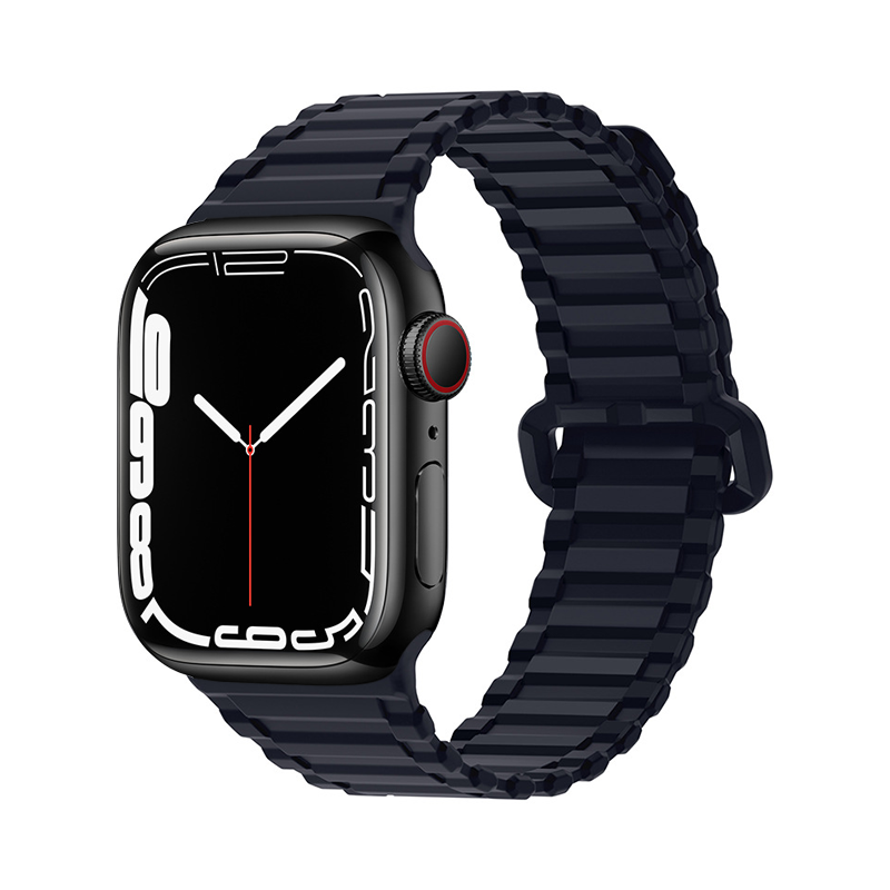 【軽量×磁力】マグネットリッジシリコンバンド【アップルウォッチ】